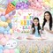 138pcs Easter Balloon Arch Kit Happy Easter Colorful Party Decoration Rainbow Balloon Garland Kit for Bunny Baby Shower Spring Birthday Party Decoration